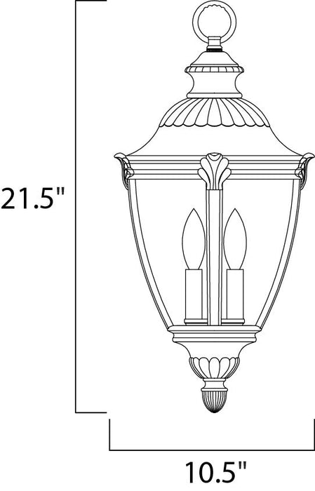 Maxim Morrow Bay VX 3-Light Outdoor Hanging Lantern Model: 40291WGET