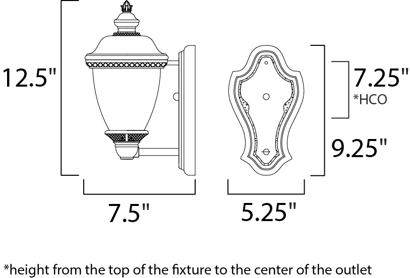 Maxim Carriage House VX 1-Light Outdoor Wall Lantern Model: 40495WGOB