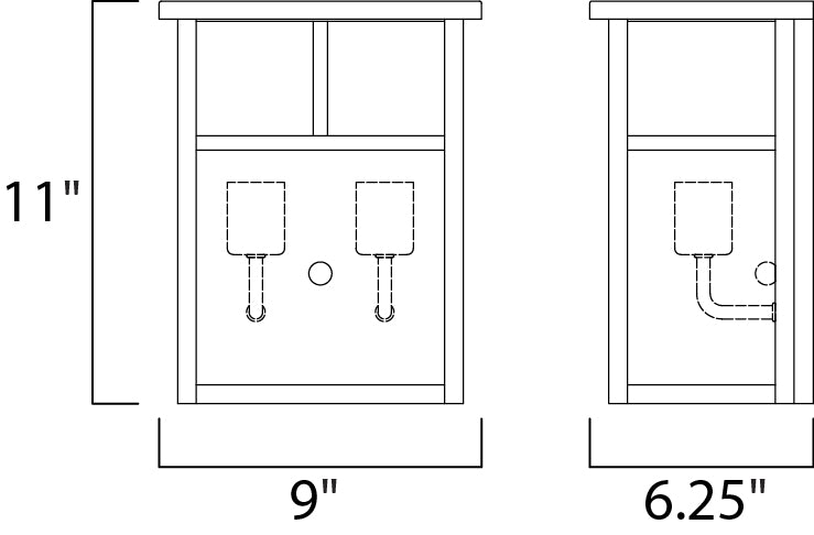 Maxim Coldwater 2-Light Outdoor Wall Lantern Model: 4051WTBK