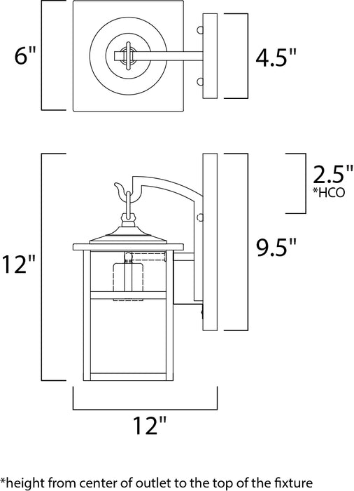 Maxim Coldwater 1-Light Outdoor Wall Lantern Model: 4053HOBU