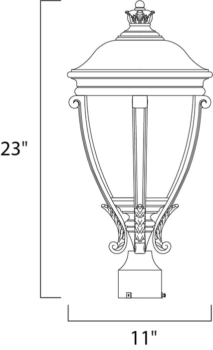 Maxim Camden VX 3-Light Outdoor Pole/Post Lantern Model: 41421WGGO