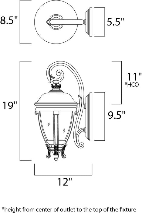 Maxim Camden VX 2-Light Outdoor Wall Lantern Model: 41424WGBK