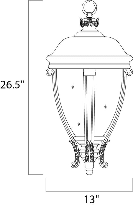 Maxim Camden VX 3-Light Outdoor Hanging Lantern Model: 41429WGBK