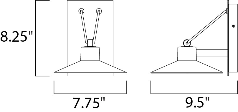 Maxim Civic Small LED Outdoor Wall Sconce Model: 54361FTABZ