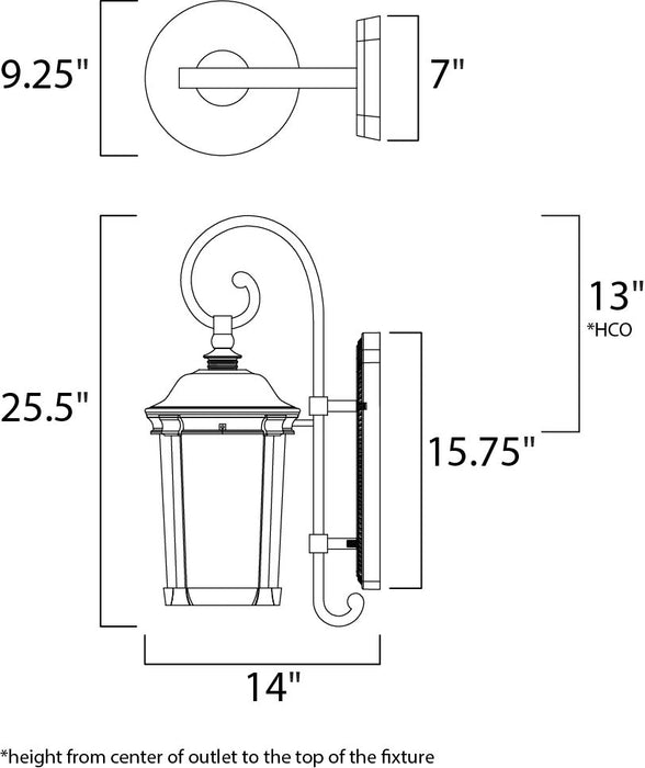 Maxim Dover LED Outdoor Wall Lantern Model: 55024CDBZ