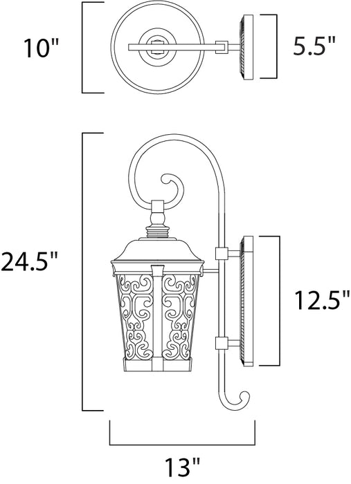 Maxim Whisper Dark Sky LED 1-Light Outdoor Wall Lantern Model: 55394BZ