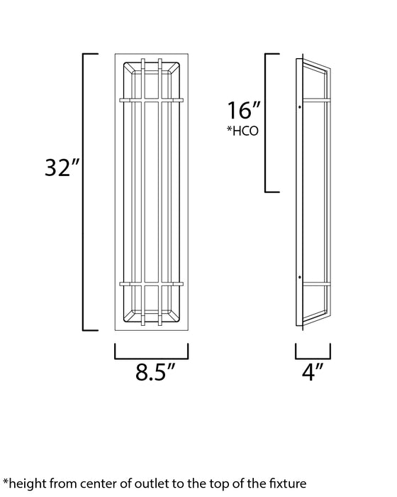 Maxim Trilogy 32 LED Outdoor Wall Sconce Model: 55687WTBZ