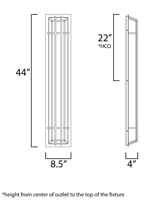 Maxim Trilogy 44 LED Outdoor Wall Sconce Model: 55689WTBZ