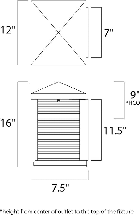 Maxim Triumph VX LED Outdoor Wall Sconce Model: 55734CLET