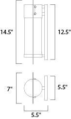 Maxim Focus LED Outdoor Wall Sconce Model: 55892BGBK