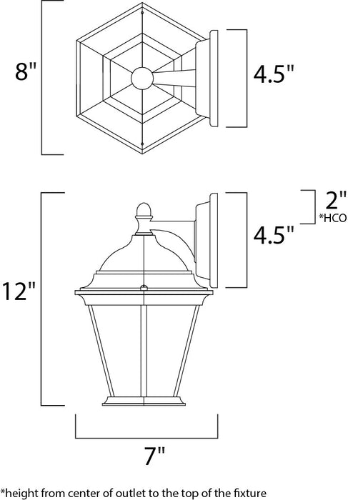 Maxim Builder Cast LED 1-Light Outdoor Wall Mount Model: 56024FTBK