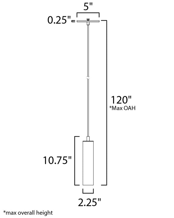 Maxim Trim 2.25W x 9.75H Pendant Kits Model: 57600PC