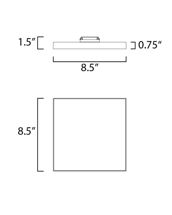 Maxim Trim 8.5 SQ LED Flush Mount 3000K Model: 57668WTBK