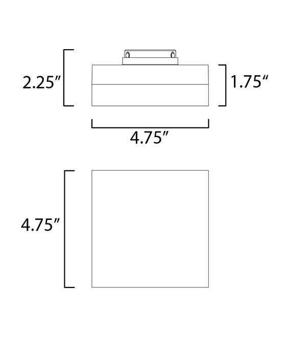 Maxim Illuminaire II 4.5SQ LED Flush Mount 3000K Model: 57686CLFTSN