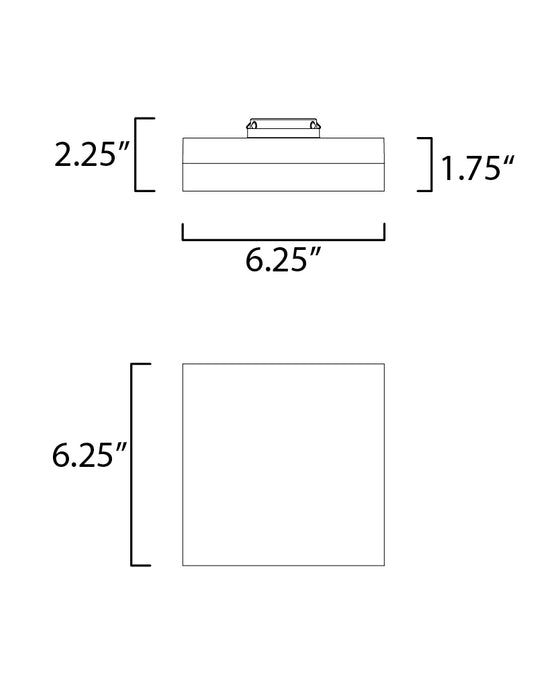 Maxim Illuminaire II 6.5SQ LED Flush Mount 3000K Model: 57687CLFTSN