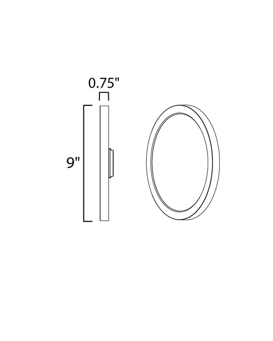 Maxim Chip 9 18W RD LED Flush Mount Model: 57694WTBK