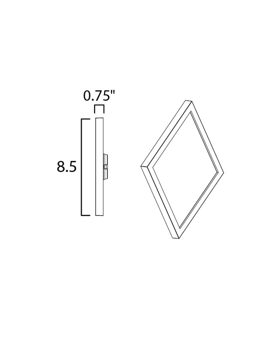 Maxim Chip 9 18W SQ LED Flush Mount Model: 57699WTBK