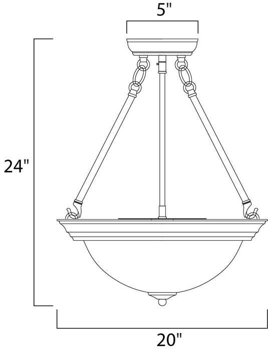 Maxim Essentials 3-Light Invert Bowl Pendant Model: 5846MRSN