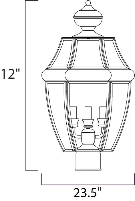 Maxim South Park 3-Light Outdoor Pole/Post Lantern Model: 6098CLBK