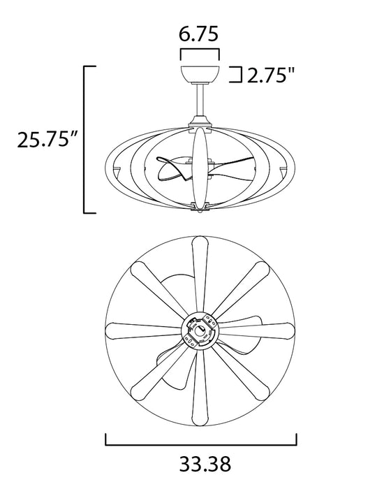 Maxim Ambience WiFi-enabled LED Fandelight Model: 61009BZGLD