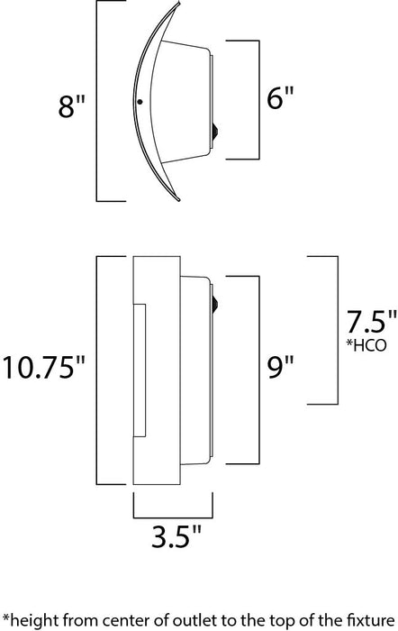 Maxim View LED 1-Light Wall Sconce Model: 64332WTSST