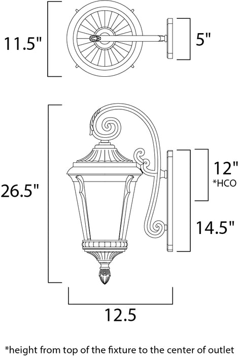 Maxim Odessa LED 1-Light Outdoor Wall Lantern Model: 65015LTES