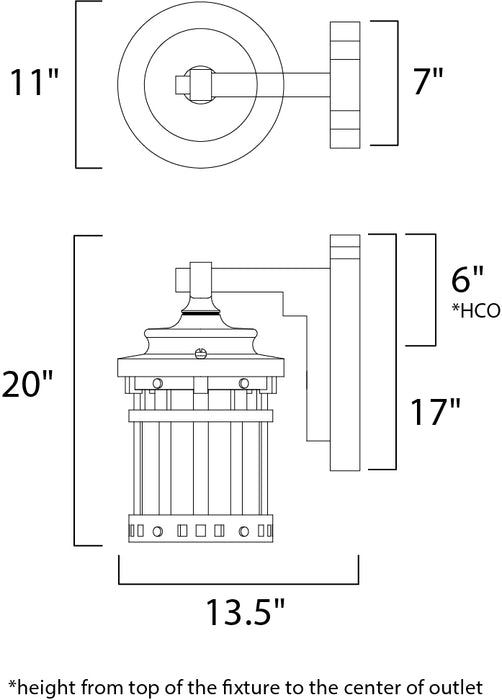 Maxim Santa Barbara LED 1-Light Outdoor Wall Lantern Model: 65035MOSE