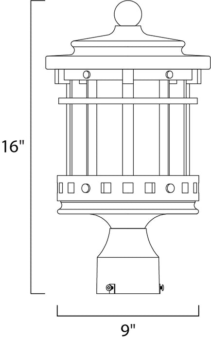 Maxim Santa Barbara LED 1-Light Outdoor Pole/Post Lanter Model: 65036MOSE