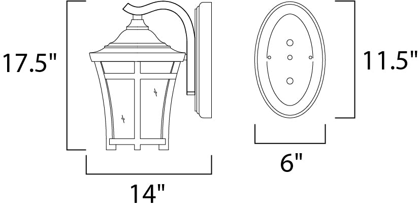 Maxim Balboa VX LED 1-Light Outdoor Wall Mount Model: 65165GFCO