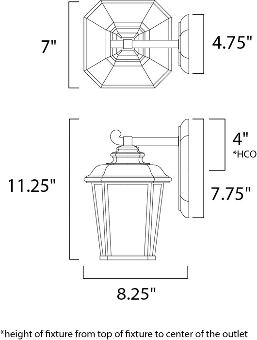 Maxim Radcliffe LED 1-Light Small Outdoor Wall Model: 65642WFBO