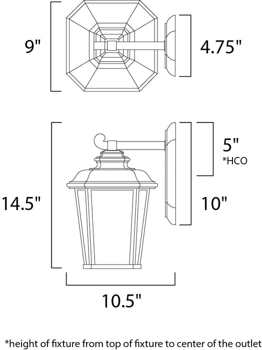 Maxim Radcliffe LED 1-Light Small Outdoor Wall Model: 65643WFBO