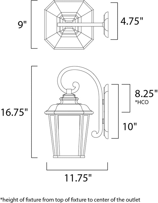 Maxim Radcliffe LED 1-Light Medium Outdoor Wall Model: 65644WFBO