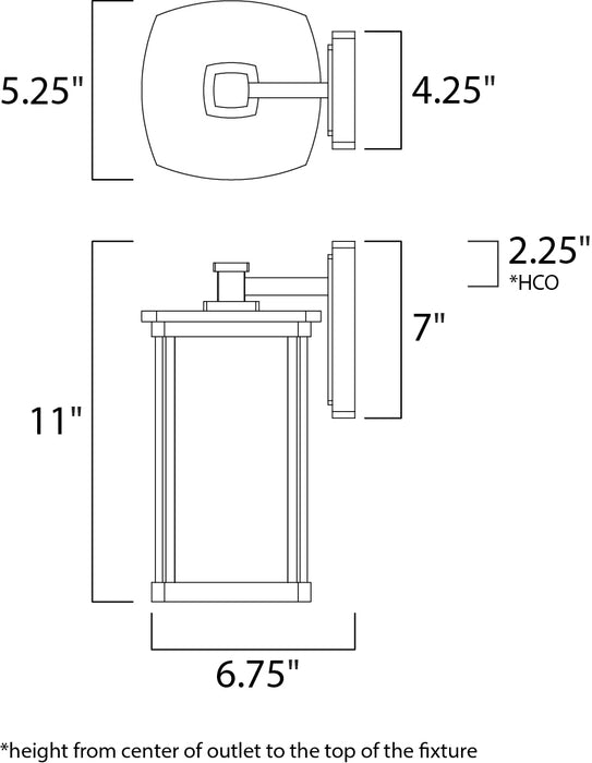 Maxim Bungalow LED 1-Light Wall Lantern Model: 65652CDWSBZ