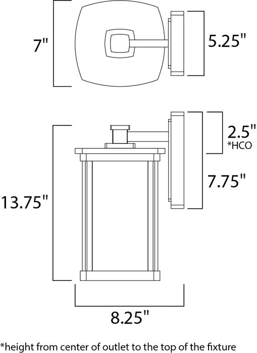 Maxim Bungalow LED 1-Light Wall Lantern Model: 65653CDWSBZ