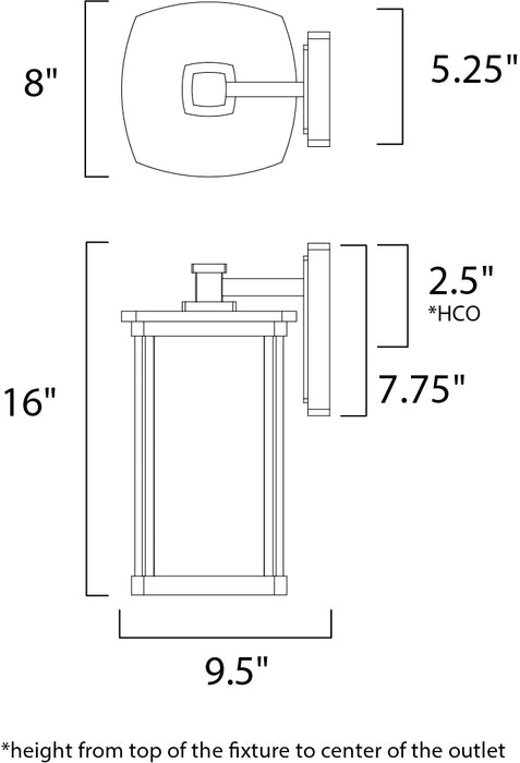 Maxim Bungalow LED 1-Light Wall Lantern Model: 65654CDWSBZ