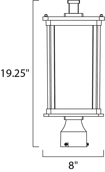 Maxim Terrace LED 1-Light Medium Outdoor Post Model: 65750FSBZ