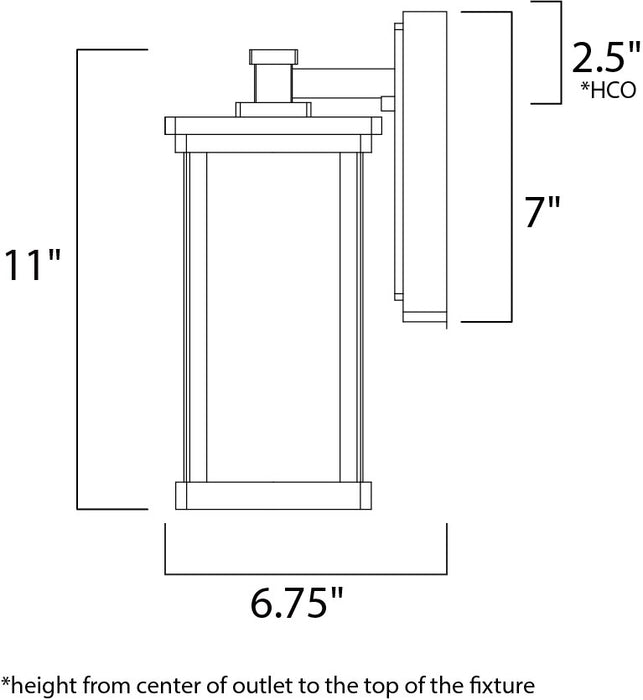 Maxim Terrace LED 1-Light Small Outdoor Wall Model: 65752FSBZ