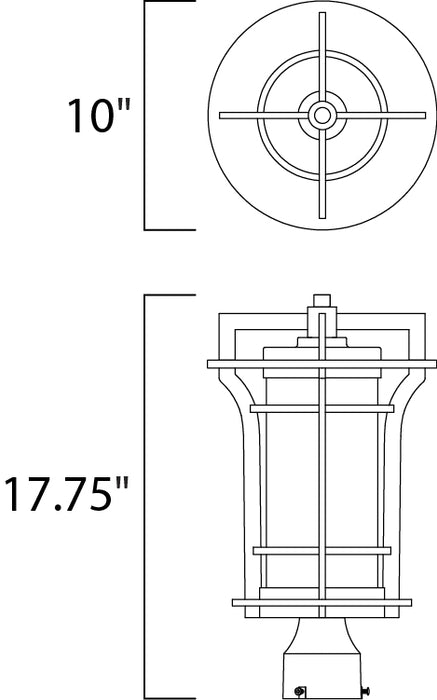 Maxim Oakville LED 1-Light Outdoor Pole/Post Lantern Model: 65780WGBO