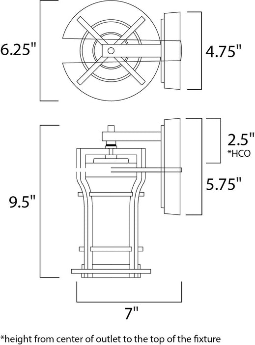 Maxim Oakville LED 1-Light Outdoor Wall Lantern Model: 65782WGBO