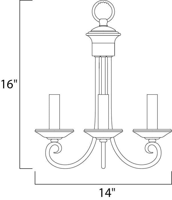 Maxim Loft 3-Light Chandelier Model: 70003OI