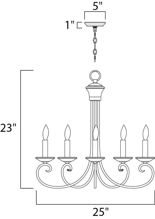 Maxim Loft 5-Light Chandelier Model: 70005OI