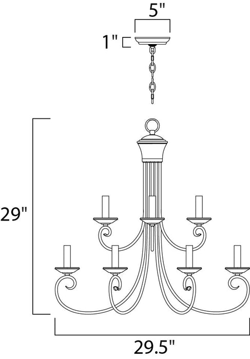 Maxim Loft 9-Light Chandelier Model: 70006OI