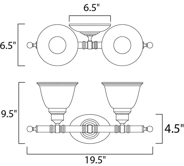 Maxim Essentials 2-Light Bath Vanity Model: 7142FTSN