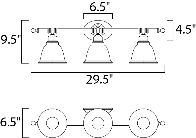 Maxim Essentials 3-Light Bath Vanity Model: 7143FTSN