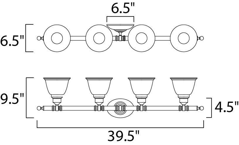 Maxim Essentials 4-Light Bath Vanity Model: 7144FTSN