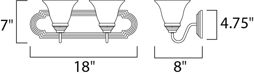 Maxim Essentials 2-Light Bath Vanity Model: 8012FTSN