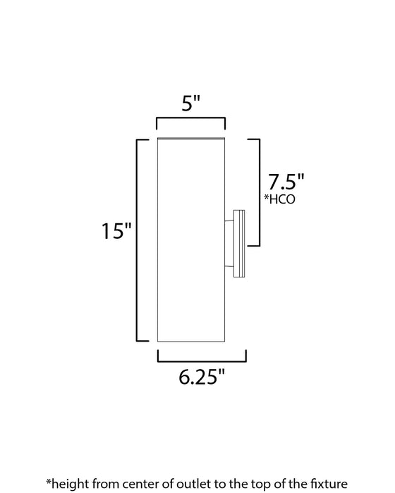 Maxim Outpost 2-Light 15H LED Outdoor Wall Sconce Model: 86403AL