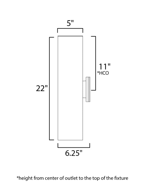 Maxim Outpost 2-Light 22H LED Outdoor Wall Sconce Model: 86405BK