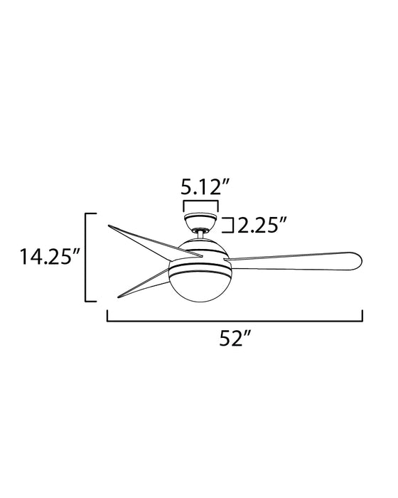 Maxim Cupola 52 Bronze Fan 2-Light LED Walnut Blades Model: 88802OI