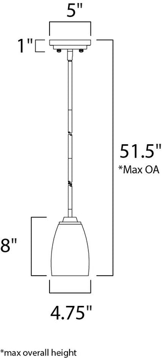 Maxim Rocco 1-Light Mini Pendant Model: 90020SWPC